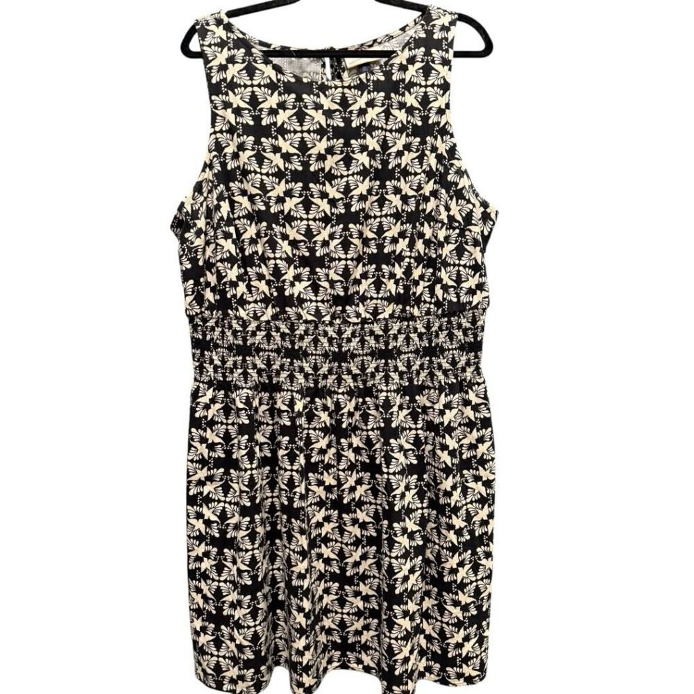 Universal Thread - Linen Blend Mini Dress Black Ikat - Picture 2 of 4